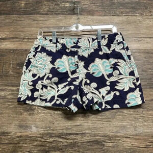 Ann Taylor LOFT Blue Floral Womens Shorts Size 4